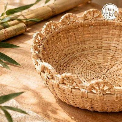 rổ tre mây tre đan thủ công tự nhiên