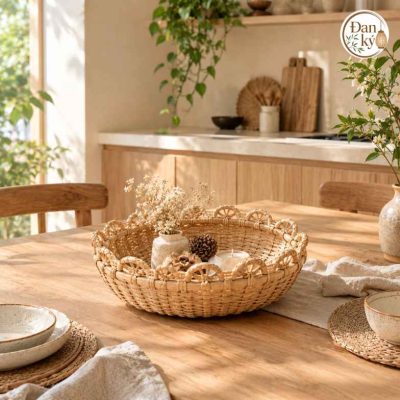 rổ tre decor bàn ăn và phòng bếp